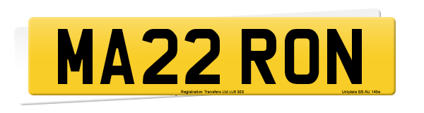 Registration number MA22 RON